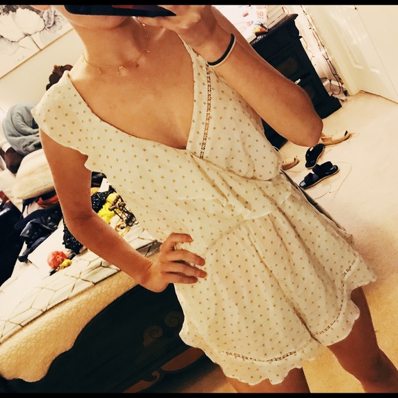 White Asymmetrical Romper - Picture 2 of 3